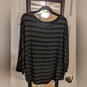 Fortune & Ivy Black and Gray striped top